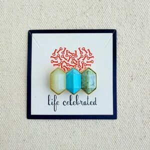 *Triple Turquoise Focal Charm* KEEP COLLECTIVE Retired Positivity